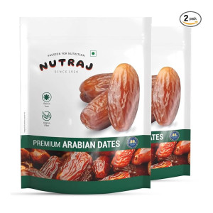 Nutraj Premium Gold Arabian Dates 1kg (500g X 2)| Khajur | Khajoor | No Preservatives | No Added Sugar | Dried Fruits | Rich in Iron, Fibre & Vitamins