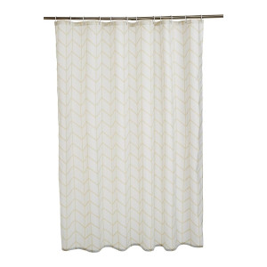 amazon basics Polyester Printed Shower Curtain with Hooks, 6ft, Grey, Washable