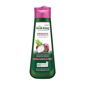 Kesh King Organic Onion Shampoo With Curry Leaves Reduces Hair Fall Upto 98%,Boosts Hair Growth&Keeps Hair Smooth Upto 48Hrs|Repairs Dry&Damaged Hair|Makes Hair Silky&Bouncy - 300Ml,347 Grams