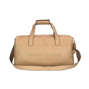 Kenneth Cole Faux Leather Duffle Bag for Travel|Compact and Comfortable for Travelling|Suitable for Men's and Women's|Cabin Luggage Bag, 52 x 24 x 28 Centimeters, Beige