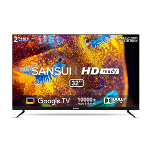 SANSUI 80 cm (32 inches) HD Ready Smart A+ LED Google TV JSWY32GSHD (Black) [ Apply 2000₹ off Coupon + Bank Offer]