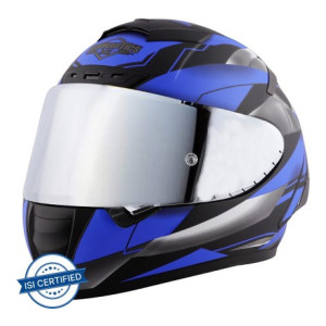 Steelbird SA-2 Aeronautics Metallic Mat Motorbike Helmet  (Blue)