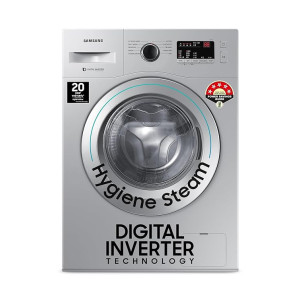 Samsung 7 kg, 5 star, Hygiene Steam with Inbuilt Heater, Digital Inverter, Fully-Automatic Front Load Washing Machine (WW70R20GLSS/TL, DA SILVER, Awarded as Washing Machine Brand of the year) ( Apply 2000 Off coupon + 5460 Off on HDFC CC 18 Months No Cost EMI )