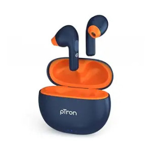 pTron Bassbuds NX TWS Earbuds with HD Mic, TruTalk AI-ENC Calls, 32H Playtime, 13mm Drivers, Bluetooth 5.3 Wireless Headphones, Voice Assistant, Type-C Fast Charging & IPX5 Water Resistant (Blue)