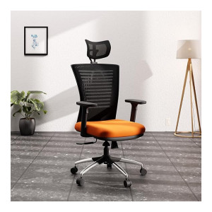 Green Soul® Inspire Office Chair, High Back Mesh Ergonomic Home Office Desk Chair with 2D Adjustable Armrests, Tandem Lumbar Support, Synchro Multi-Tilt Lock Mechanism & Metal Base (Black Orange)