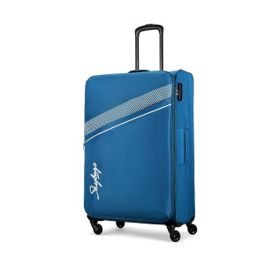 Skybags Trick Polyester Softsided 80 Cm Cabin Stylish Luggage Speed_Wheel Trolley with 4 Wheels|Blue Trolley Bag - Unisex