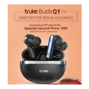 truke [Just Launched Buds Q1 Lite True Wireless Earbuds with 48H Playtime, Crystal-Clear Calls, Fast Charging, Elegant Royal Design, Bluetooth 5.4, Noise Cancellation, Gaming Mode, 1Yr Warranty (Live at 12 PM for first 100 Users)