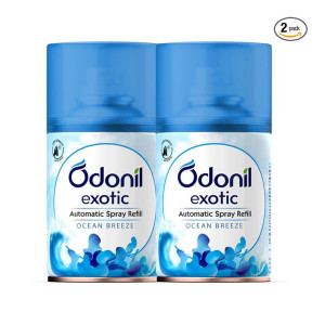 Odonil Exotic Automatic Spray Refill - 450ml (Pack of 2, 225mlx2) | Ocean Breeze | 2x Long Lasting | 2200 Sprays Guaranteed | Fits all Machines | Lasts upto 60 days