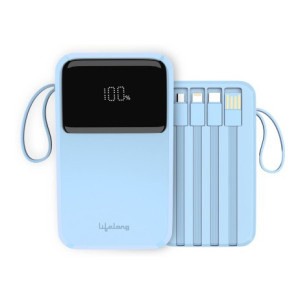 Lifelong 10000 mAh 22.5 W Compact Pocket Size Power Bank  (Blue, Lithium Polymer, Fast Charging for Mobile, Earbuds, Smartwatch, Speaker, Tablet)