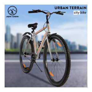 Urban Terrain Denver for Men with Complete Accessories BiCycles for Boys UT7003S27.5 27.5 T Hybrid Cycle/City Bike  (Single Speed, Silver, Black)