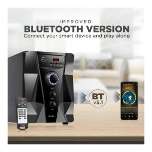 Intex MM Speaker 2.1 CRYSTAL FMUB 60 W Bluetooth Home Theatre  (Black, 2.1 Channel)