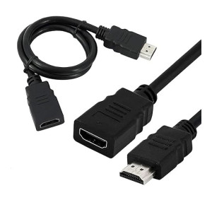 posh Short Length HDMI Male to Female Extension Cable - (Specially Designed for Wall mountable tv) Black-50cm