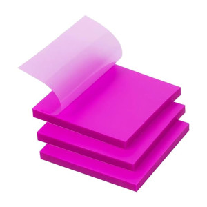 UCRAVO 50 Sheets Colored Transparent Sticky Notes Translucent Notes, Smooth Writing Quick Clear Waterproof Self-Sticky Notes, Through Sticky Notes, Aesthetic Office School Supplies(1 pad)(Purple)