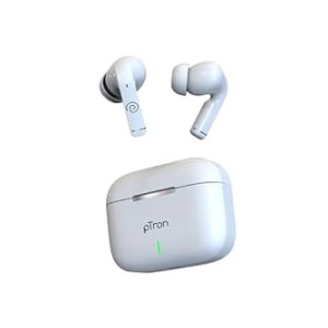 pTron Basspods P251+ In-Ear TWS Earbuds with 50H Playtime, 12mm Drivers, TruTalk AI-ENC Calls, HD Mic, Movie Mode, Touch Controls, Bluetooth 5.1 Wireless Headphones, Type C Fast Charging & IPX4(White)
