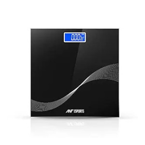 Ant Esports Flora Wave Digital Weighing Scale, Highly Accurate Digital Bathroom Body Scale, Precisely Measures Weight up to 180Kg - Black