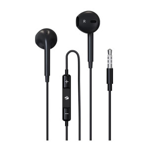 Zebronics Zeb-Buds 30 3.5mm Stereo Wired in Ear Earphone with Microphone for Calling, Volume Control, 14mm Drivers, Stylish eartip,1.2 Meter Durable Cable and Lightweight Design(Black)