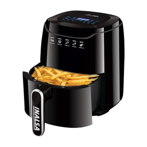INALSA Air Fryer Digital Tasty Fry-1400W 4.2L,Smart Aircrisp Technology| 8-Preset, Touch Control & Digital Display| Variable Temp& Timer Control,(Black), 4.2 Liter