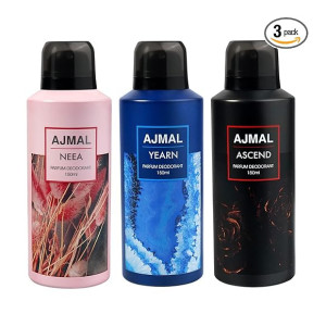 Ajmal Neea, Yearn and Ascend Deodorant Perfume 150ML Each Long Lasting Spray Party Wear Gift For Men and Women Online Exclusive