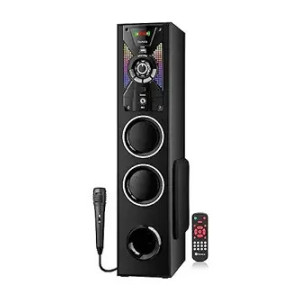 Tronica 55W Banjo-Ii Bluetooth Tower Party Speaker with USB, Fm, Bluetooth/Remote Control/Home Theatre/Extreme Bass/5.25" Subwoofer/Dual 3 Inches Drivers & Wired Microphone