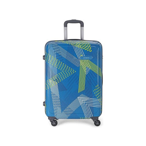 Aristocrat Dual Edge 65cm Polycarbonate & Polypropylene Printed Hardsided Medium Luggage 4W Teal Blue Strolley