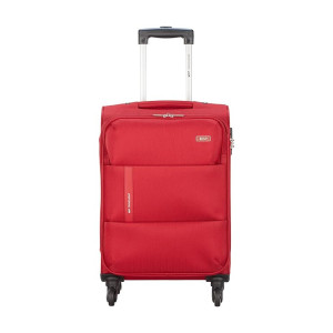 VIP Widget Durable Polyester Soft Sided Cabin Luggage Spinner Wheels with Quick Access Front Pockets (Cabin, 58cm, Red)