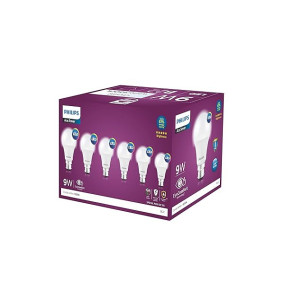Philips 9-Watts Multipack B22 LED Cool Day White LED Bulb, Pack of 6, (Ace Saver)