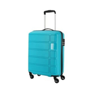 American Tourister Kamiliant Harrier 56 Cms Small Cabin Polypropylene (PP) Hard Sided 4 Wheeler Spinner Wheels Luggage (Coral Blue)