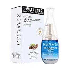Soulflower Coffee 5% Neck Elasticity Serum for Uplifting Skin, collagen boosting, Restoring facial volume & aging control | Men & Women | 40ml [ Apply 10% coupon ]