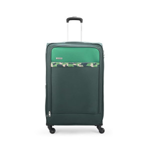 Aristocrat Commander 79Cms Premium Polyester with PVC Coating Soft Sided Check-in 4 Wheels Large Green Suitcase