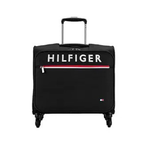 Tommy Hilfiger Orlean Plus 45cm Polyester Overnighter Unisex Trolley Bag -Dark Black