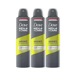 Dove Men+Care Sport Active+ Fresh Dry Spray Antiperspirant Deodorant, Up To 48 hrs Protection From Sweat & Odour, Dermatologically Proven Formula, Soothes & Moisturises Skin, Fresh citrus, Woody Scent, 250ml (Pack of 3)