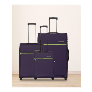 Soft Body Set of 3 Luggage 2 Wheels - Advantage Combo Set (30inch+26inch+22inch) - Purple