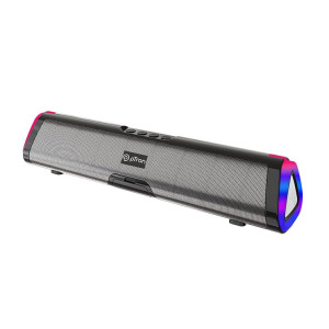 pTron Newly Launched Fusion Boom 20W Bluetooth Soundbar Speaker, Immersive Sound, RGB Lights, Metal Grill, Soundbar for Phone/TV/Laptop/Tablets, BT5.3/Aux/TF Card/USB Playback & TWS Pairing (Black)