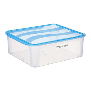 Floraware Plastic Food Safe Multiuse Storage Container, Fridge Storage Container with Lid, BPA Free, 8000ML (Blue, 1)