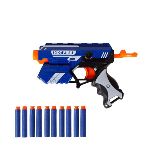 Gooyo GY-7037 Blaze Storm Bullet Toy Gun with 5 Foam Bullets & 5 Suction Dart Bullets for Kids | Fun Target Shooting Blaster Gun Toy | Blue Color, (Battery Not Required)