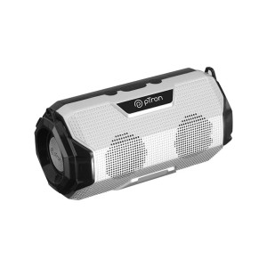 pTron Newly Launched Fusion Rock 16W Portable Bluetooth 5.0 Speaker with Dual Drivers, 6Hrs Playtime, Speaker for Phone/Laptop/Tablets, Aux/TF Card/USB Drive Playback & TWS Function (Silver/Black)