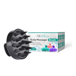 SkinSide Hair Scalp Massager for Hair Growth | Shampoo Brush Scrubber | Scalp Exfoliator | Oil Brush | Super Soft Silicone Bristles | Prevents Dandruff & Hair Loss (Regular|Any Color)