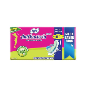 Sofy Anti Bacteria Extra Long Sanitary Pads, Pack of 44 (Coupon)