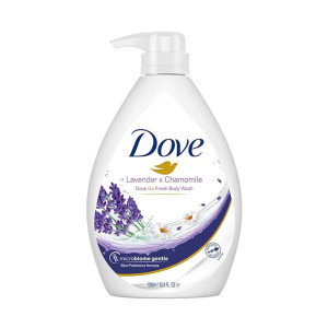 Dove Lavender & Chamomile Go Fresh Body Wash Pump Bottle With Relaxing Floral Scent, Gentle & Mild Body Cleanser For Nourished & Smooth Skin, 24 Hrs Moisture Lock, 1L