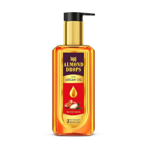 Bajaj Almond Drops Almond + Argan Hair Oil - 200Ml | Provides 3-Way Damage Protection | For Soft And Shiny Hair | Non-Sticky Formula | With Almond Oil & Argan Oil
