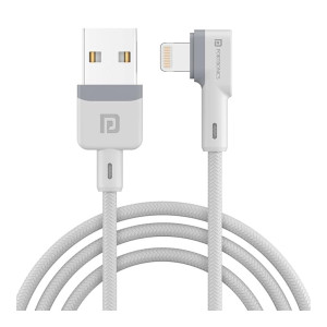 Portronics Konnect L 1.2M POR-1401 Fast Charging 3A 8 Pin USB Cable with Charge & Sync Function (White)