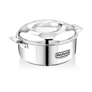 Paras Homeware Sigma Steel Casserole|Food Grade | Easy to Carry | Easy to Store For Rice, Gravy, Curry|1150ml