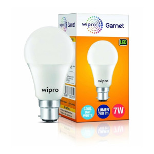 Wipro Garnet 7W LED Bulb for Home & Office |Warm White (2700K) | B22 Base|220 Degree Light Coverage |4Kv Surge Protection |400V High Voltage Protection |Energy Efficient | Pack of 1