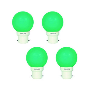 Philips Deco Mini Base B22 0.5-Watt LED Bulb (Pack of 4, Green)