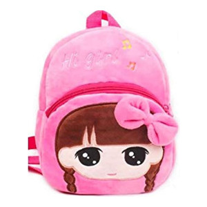 DZert Kids School Bag Soft Plush Backpacks Cartoon/Boy/Girl/Baby/ (2-5 Years) (Hi Girl)