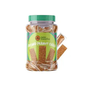 Go Desi Crushed Peanut Chikki Jar | No Added Preservatives and Colours | Gajak | Sweets | Gazak | 50 pieces