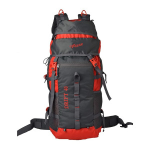 F Gear Drift Gry Red 40L, Unisex Large Spacious Hiking Trekking Camping Travel Tourist Outdoor Sport Rucksack Backpack|Additional Mole loops for extra storage|Adjustable|Made in India|1 year warranty