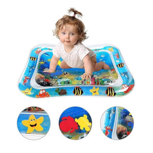 Cable World Baby Kids Water Mat Toys Inflatable Tummy Time Leakproof Water Mat, Fun Activity Play Center Indoor and Outdoor Water Mat for Baby Random Design