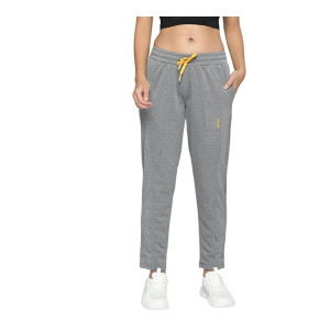 ALCiS Women Grey Melange Solid Slim-Fit Training Track Pants