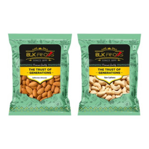 BLK FOODS Select California Almond & Cashew 400g Dry Fruits Combo Pack- Cashews, Almonds  (2 x 200 g)